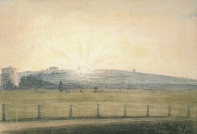 Sun Setting seen from the Observatory at Oxford, 20 December 1784 by John Baptist Malchair